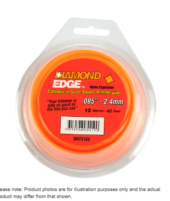 DIAMOND EDGE TRIMMER LINE  .095" / 2.40MM TEARDROP LOOPS  LENGTH 40'