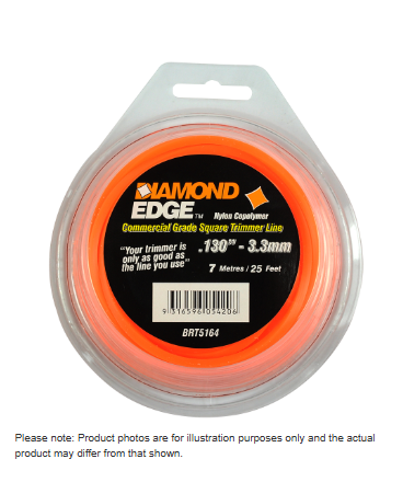 DIAMOND EDGE TRIMMER LINE  .130" / 3.30MM TEARDROP LOOPS  LENGTH 25'